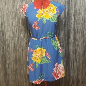 Blue tropical floral dress 👗